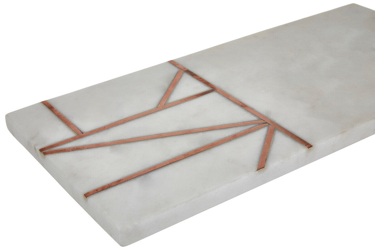 Aurora White Marble and Copper Inlay Paddle Board
