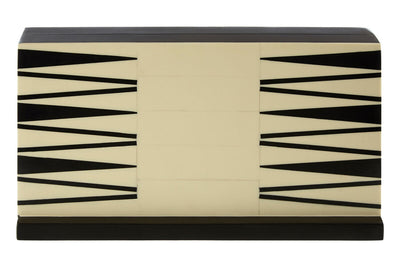 The Arcadia Games black and white foldable Backgammon Set