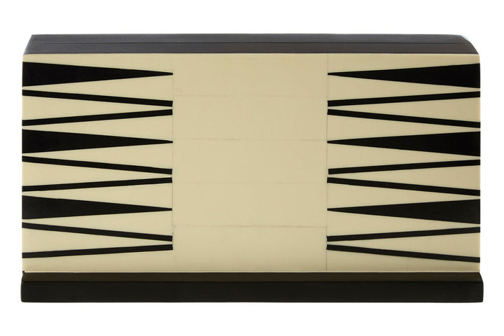The Arcadia Games black and white foldable Backgammon Set