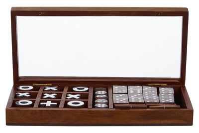 The Arcadia Games brown Sheeham Wood Multi Game Set