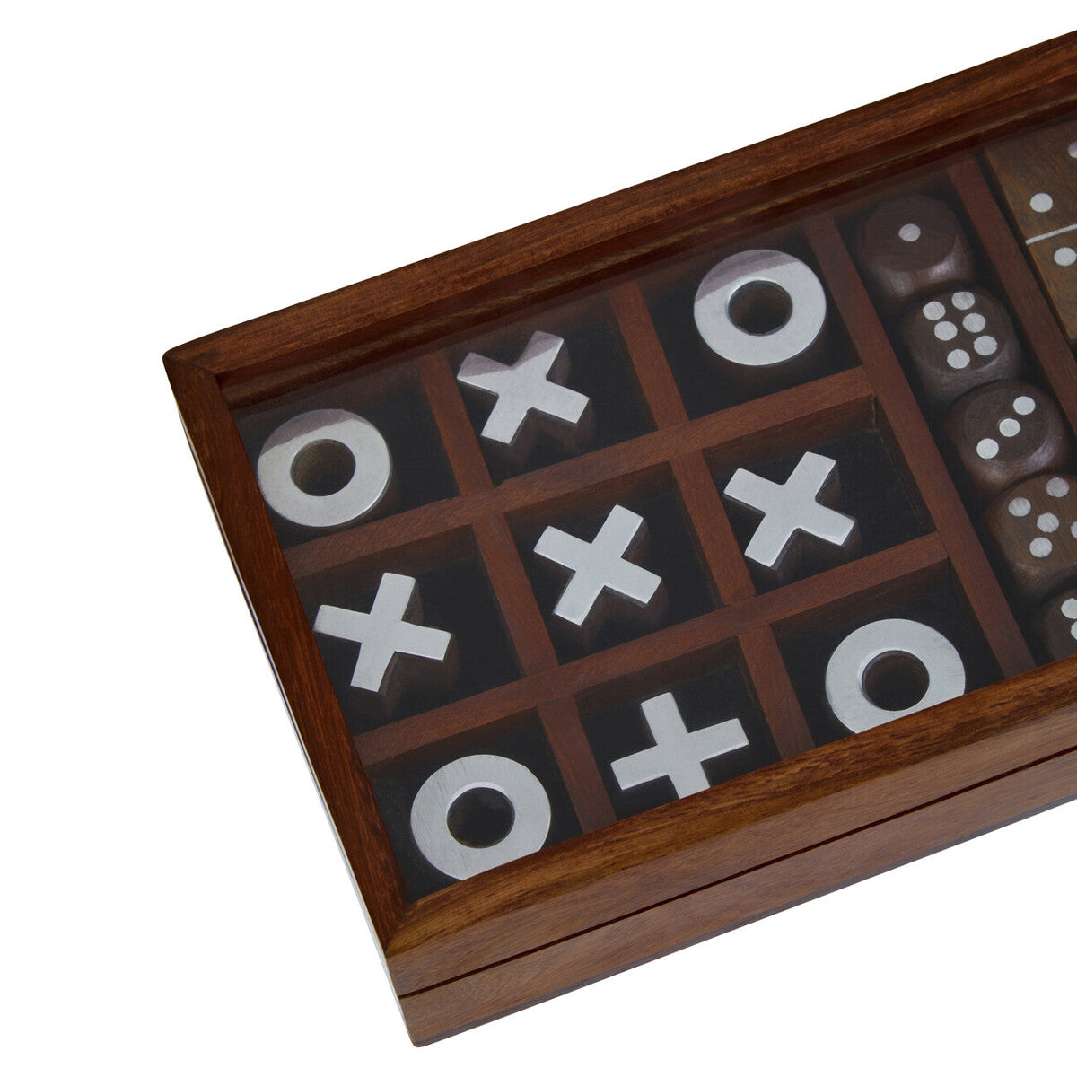 The Arcadia Games brown Sheeham Wood Multi Game Set