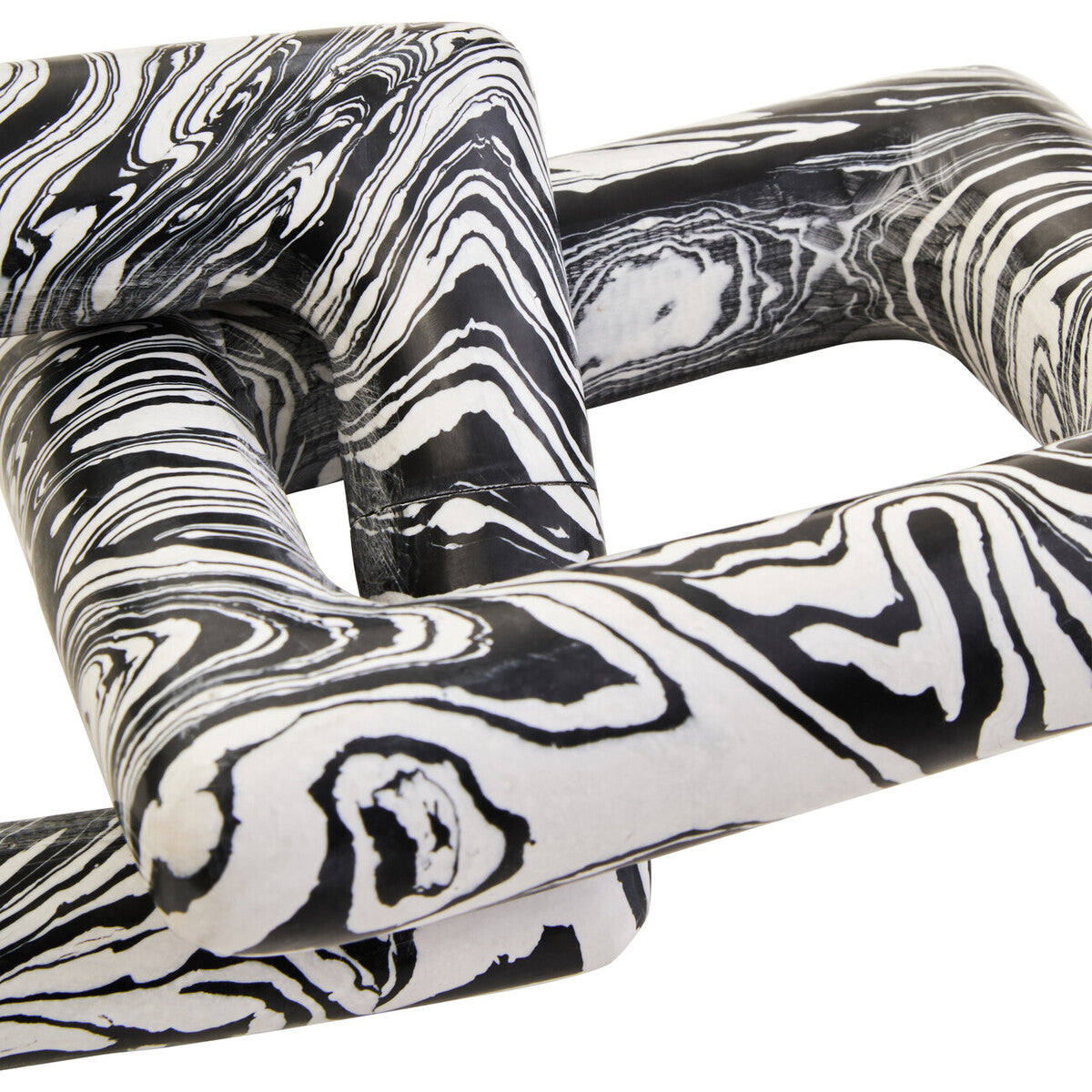 Swirlstone Black and White Marble Two Link Chain