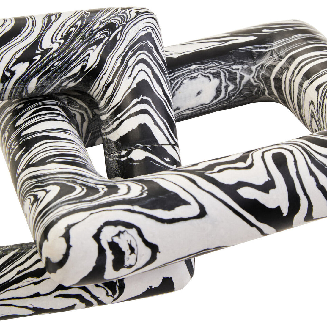 Swirlstone Black and White Marble Two Link Chain