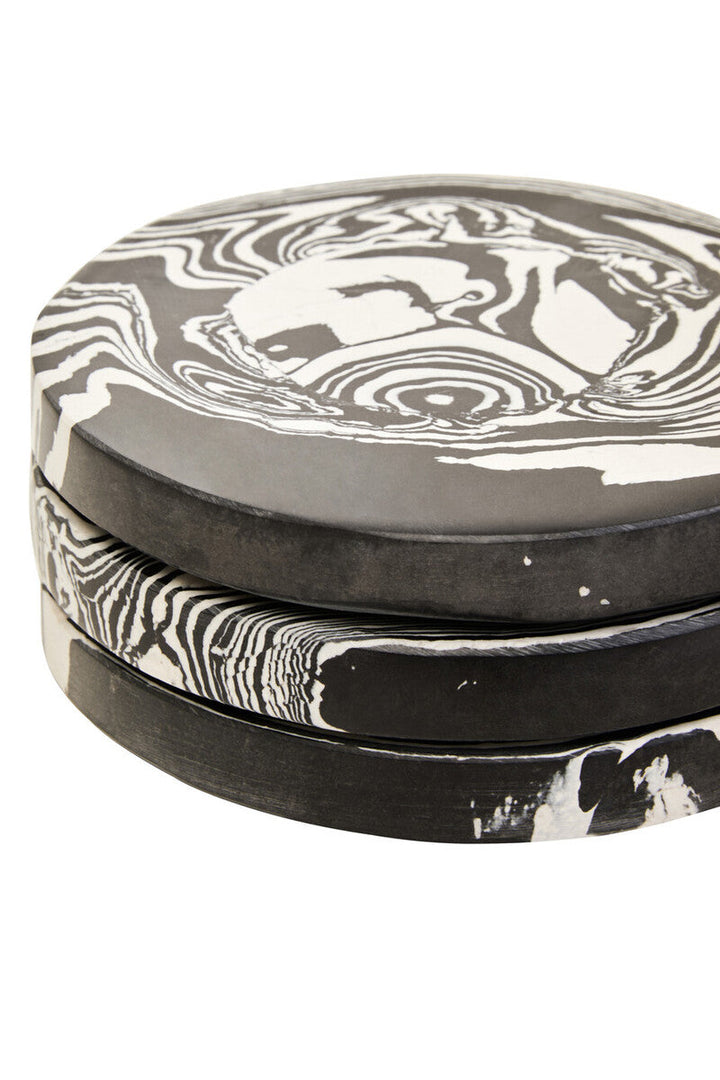 Swirlstone Set of Four Black and White Marble Coasters