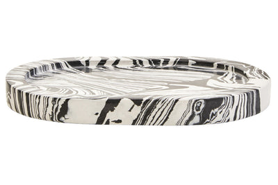 Swirlstone Black and White Oval Marble Tray