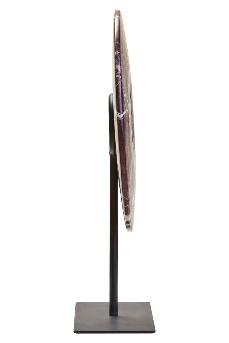 Eclipse Medium Red Marble Round Disc Sculpture