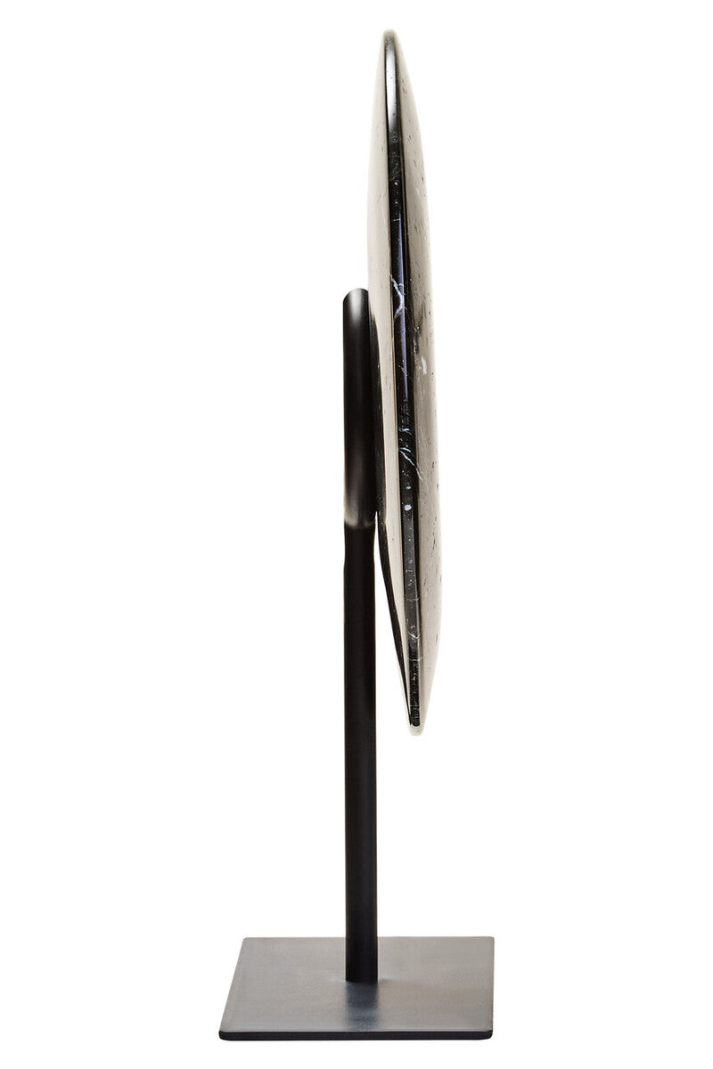 Eclipse Small Black  Marble  Round Disc Sculpture